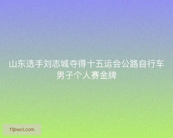 山东选手刘志城夺得十五运会公路自行车男子个人赛金牌
