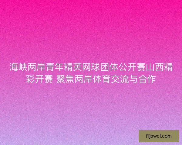 海峡两岸青年精英网球团体公开赛山西精彩开赛 聚焦两岸体育交流与合作
